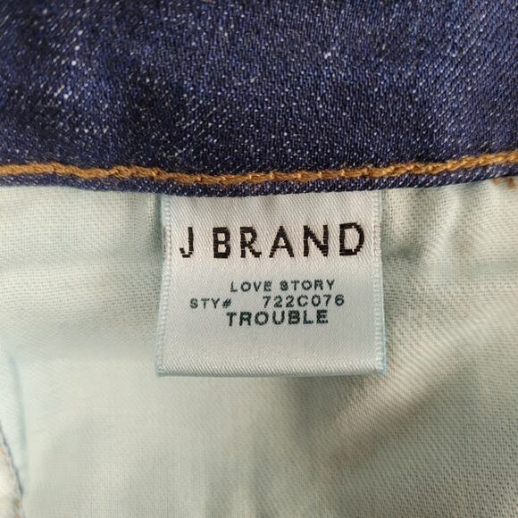J Brand Love Story Big Flare Jeans Dark Trouble Wash Stretch size 26 - Picture 11 of 14